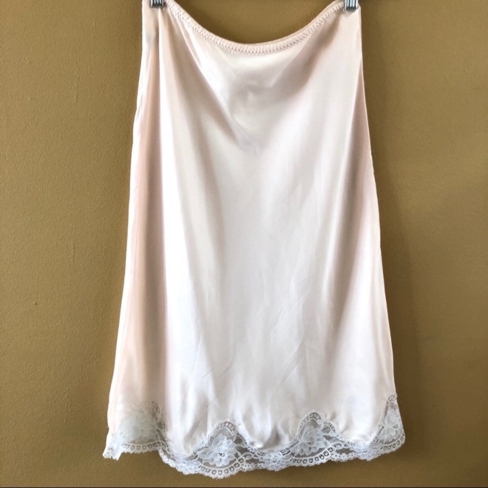 COPY - Christian Dior Vintage Satiny Lace Trim Slip Skirt